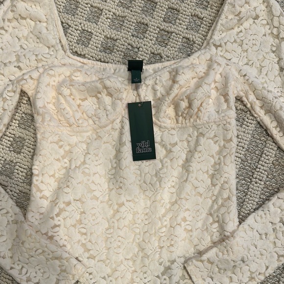 Wild Fable Cream Lace Bodysuit with Elegant Design - Picture 4 of 4